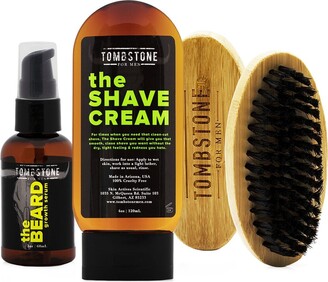Tombstone For Men The Beard Kgf Vegan Beard Growth Serum & The Shave Cream Set W/ The Beard Brush