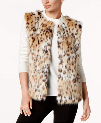 INC International Concepts Leopard-Print Faux Fur Vest, Created for Macy's