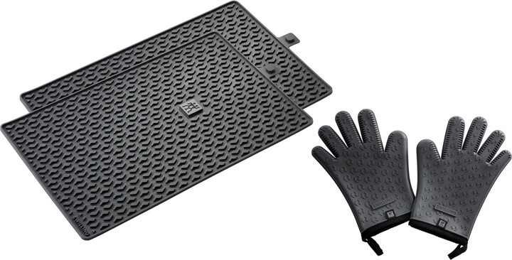 Zwilling Bbq 3pc Silicone Mat Gloves Set