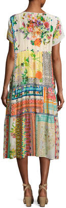 Johnny Was Power Scarf Printed Long Dress