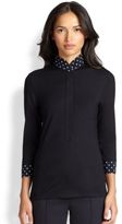 Thumbnail for your product : Akris Punto Dot-Print Trimmed Top