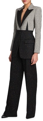 Alexander McQueen Bi-Color Wool-Blend Blazer Jacket