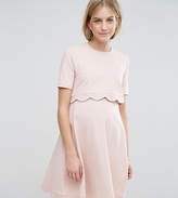 Thumbnail for your product : ASOS Maternity - Nursing Maternity Nursing Scallop Dress With Short Sleeve