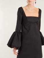 Thumbnail for your product : Valentino Bell Sleeve Silk Crepe Dress - Womens - Black