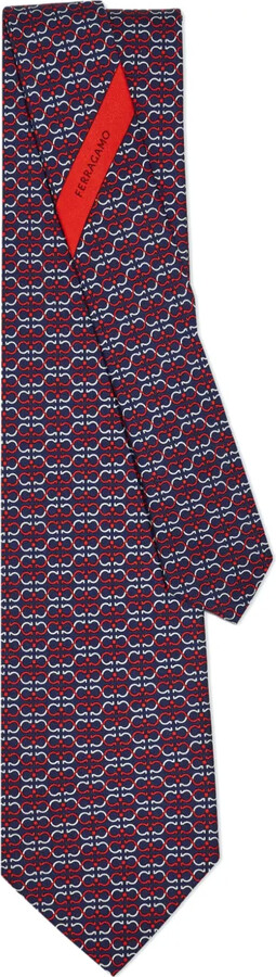Ferragamo Gancini-print silk tie