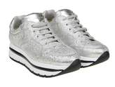 Thumbnail for your product : Voile Blanche margot" Sneakers In Silver Laminated Leather
