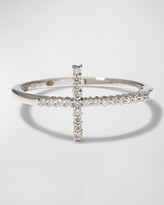 Thumbnail for your product : Roberto Coin White Gold Diamond Cross Ring