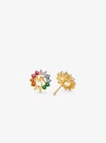 Thumbnail for your product : Michael Kors 14K Gold-Plated Sterling Silver Rainbow Pave Logo Stud Earrings