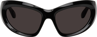 Balenciaga Black Wrap D-Frame Sunglasses