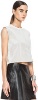 Thumbnail for your product : Helmut Lang Sift Leather Top in Optic White