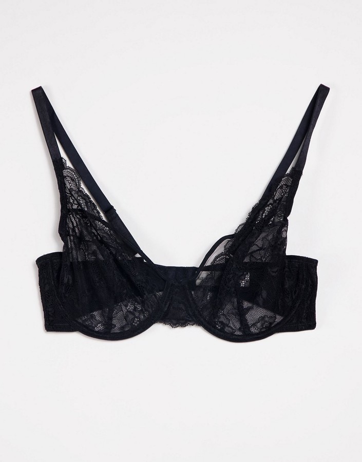 Lindex Attract Emelie lace non padded underwire bra in black - ShopStyle