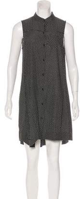 Rag & Bone Silk Printed Sleeveless Mini Button-Up Dress