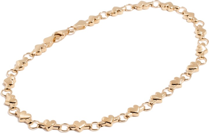 STONE AND STRAND Heart Of Gold Anklet