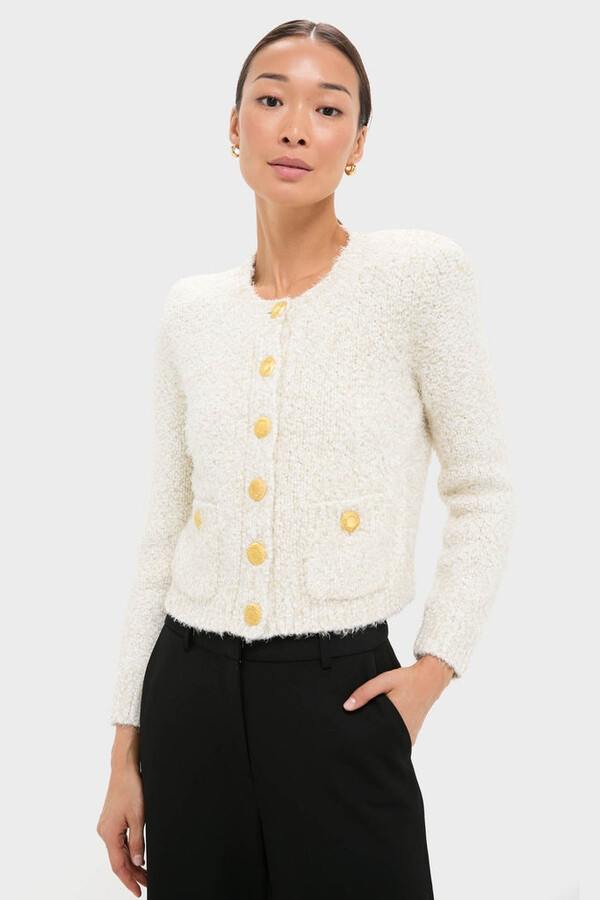 L'Agence Ivory Una Knit Cardigan