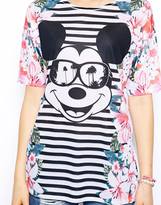 Thumbnail for your product : ASOS Tunic with Mickey Mouse Floral Print