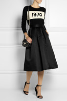Thumbnail for your product : Lulu & Co Pleated brushed-satin midi skirt