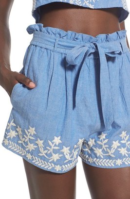 Tularosa Women's 'Kaya' Paperbag Waist Chambray Shorts