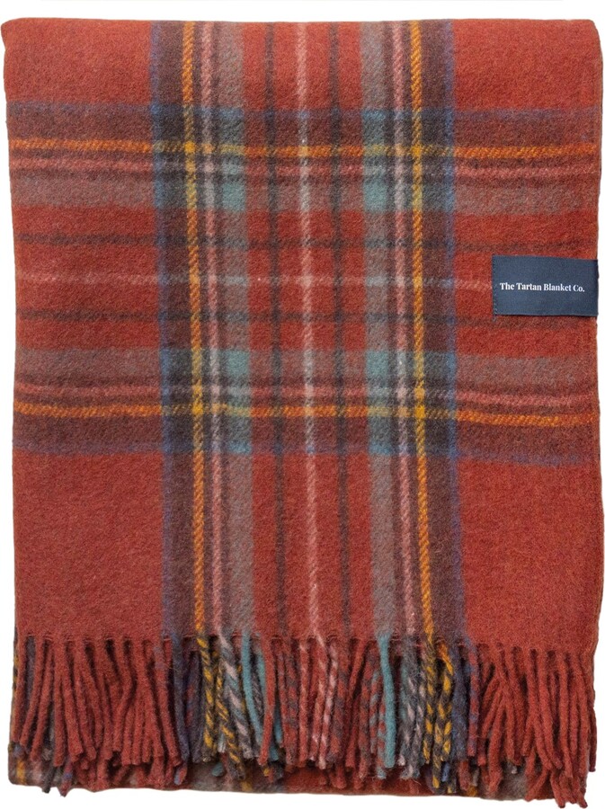 The Tartan Blanket Co. Recycled Wool Blanket In Stewart Royal Antique