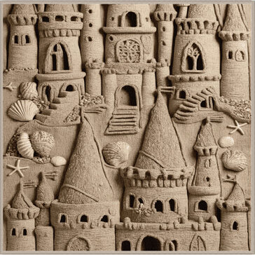 Rosecliff Heights Washable Sandcastle Kingdom Coastal Area Rug