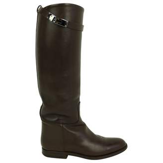 Hermes Jumping Brown Leather Boots