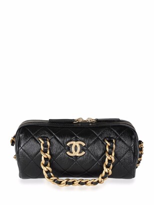 Chanel Pre Owned diamond-quilted CC two-way bag - ShopStyle