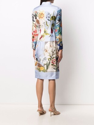 Ferragamo Scrapbook-print silk dress