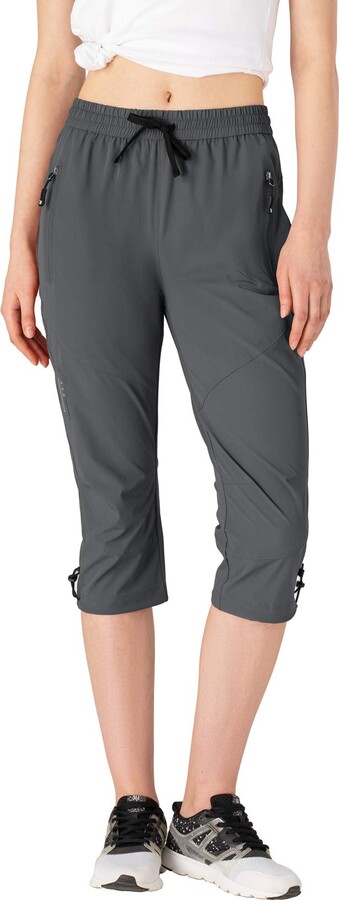BALEAF Women Lightweight Capri Jogger Hiking Shorts Running Capri Pants Woven Quick Dry Pockets 