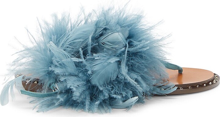 Valentino Garavani Feather Thong Flats - ShopStyle