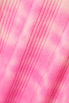 Thumbnail for your product : The Elder Statesman Sonar Tie-dyed Ribbed Cashmere Midi Dress - Baby pink