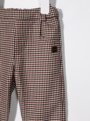 Tartine et Chocolat Houndstooth-Print Slim-Cut Trousers