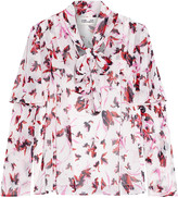 Thumbnail for your product : Diane von Furstenberg Nami Pussy-bow Layered Printed Georgette Blouse