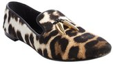 Thumbnail for your product : Giuseppe Zanotti brown animal print calf hair tooth detail loafers