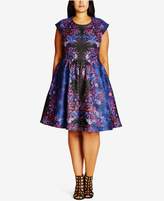 Thumbnail for your product : City Chic Trendy Plus Size Brocade Fit and Flare Dress