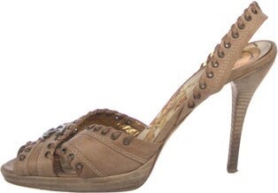 Just Cavalli Leather Slingback Sandals
