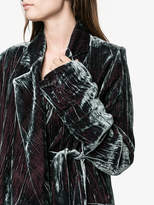 Thumbnail for your product : Ann Demeulemeester Velvet oversized Asymmetrical Belted blazer