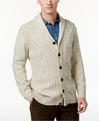 Tricots St. Raphael Men's Cable-Knit Shawl-Collar Cardigan