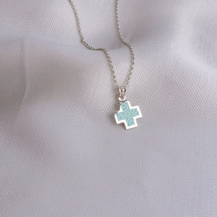 Etsy Turquoise Cross Pendant Georgian Cloisonne Enamel Cross Necklace Silver Enamel Pendant