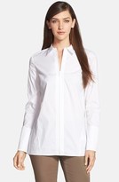 Thumbnail for your product : Lafayette 148 New York Wide Cuff Front Zip Blouse