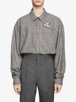 Thumbnail for your product : Gucci Oversize wool shirt with patch