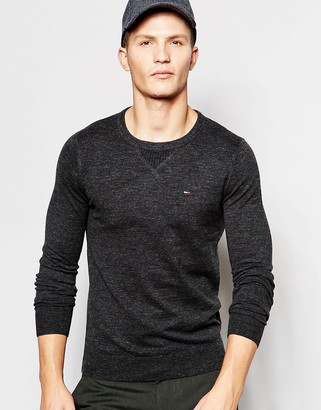 Tommy Hilfiger Sweater with Crew Neck In Black Marl