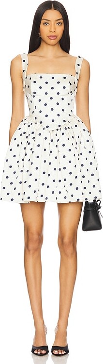 Self-Portrait Polka Dot Satin Mini Dress