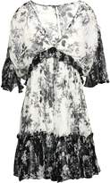 Thumbnail for your product : Lover Ruffled Printed Silk-georgette Mini Dress