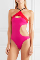 Thumbnail for your product : L'Agent by Agent Provocateur Alenya Cutout Color-block Swimsuit - Fuchsia