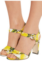 Thumbnail for your product : Dolce & Gabbana Printed Faille Sandals - Yellow