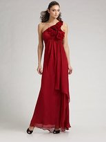 Thumbnail for your product : ABS by Allen Schwartz One-Shoulder Rosette Gown
