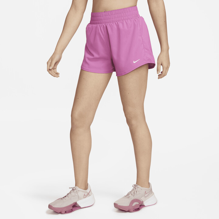 Nike Women's One Dri-FIT High-Waisted 3 Brief-Lined Shorts in Pink -  ShopStyle
