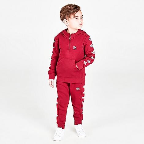 adidas Boys' Little Kids' Repeat Trefoil Half-Zip Hoodie and Jogger Pants  Set - ShopStyle