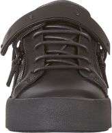 Thumbnail for your product : Giuseppe Zanotti Plated-Strap Double-Zip Sneakers-Black