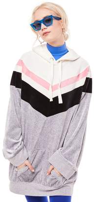 Juicy Couture COLORBLOCK LIGHTWEIGHT VELOUR HOODED DRESS