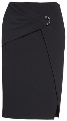 Armani Collezioni Women's Stretch Wool Faux Wrap Skirt